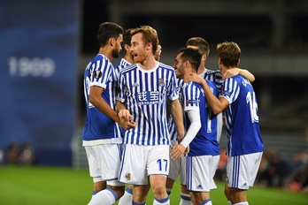 La Real ha encarrilado el pase a la siguiente ronda de la Europa League. (ARGAZKI PRESS)