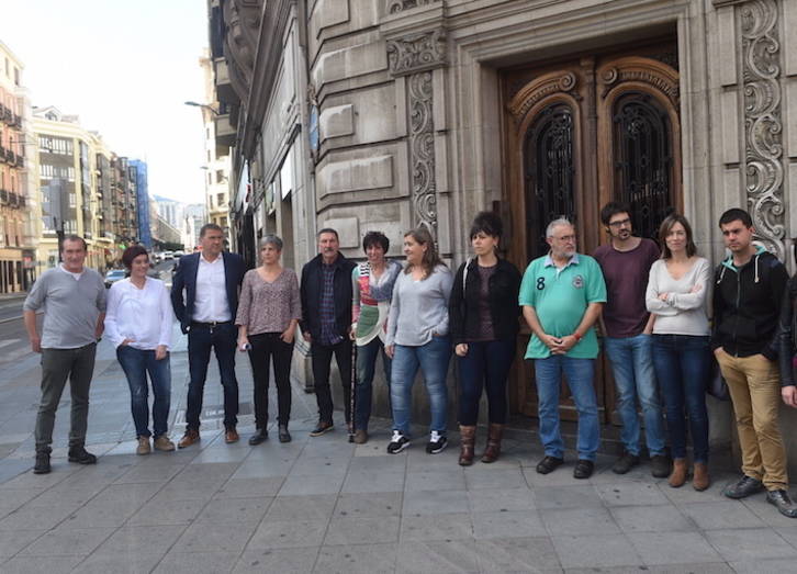 Los agentes convocantes de la marcha del sábado han comparecido en Bilbo. (ARGAZKI PRESS)