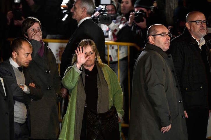 Simó, Barrufet, Corominas y Guinó, tras salir del Tribunal Supremo la semana pasada. (Javier SORIANO/AFP)