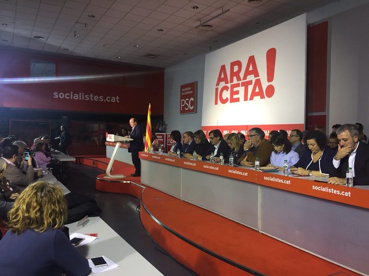 Miquel Iceta interviene hoy ante el Consell Nacional del PSC. (@socialistes_cat)