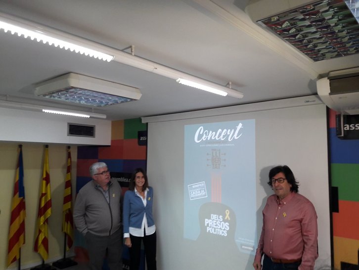 El concierto está destinado a reivindicar la libertad de los presos catalanes y apoyar la caja de solidaridad. (@assemblea)