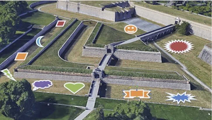 Emplazamientos de los diez jardines efímeros que se instalarán en la Ciudadela. (AYUNTAMIENTO DE IRUÑEA)