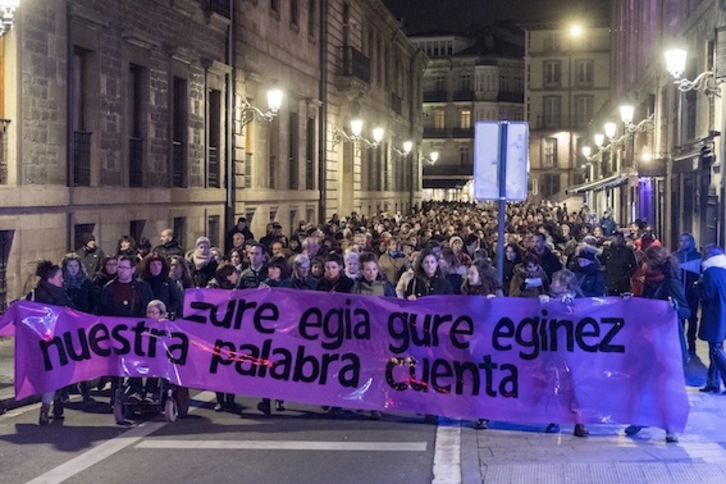 Movilización celebrada en Gasteiz contra la violencia machistas. (Juanan RUIZ/ARGAZKI PRESS)