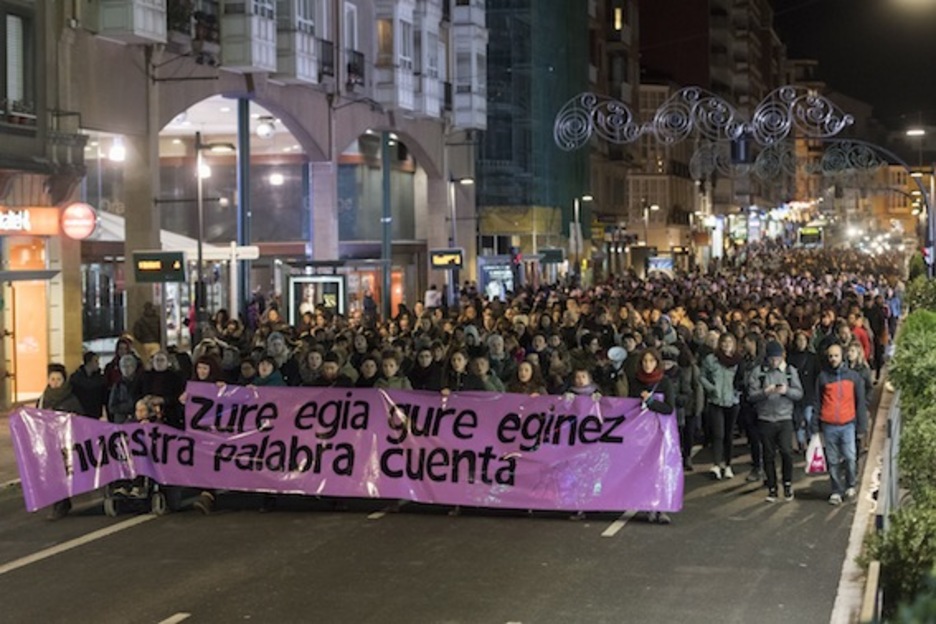 ‘Zure egia gure eginez’ lemapean egin dira mobilizazioak. (Juanan RUIZ/ARGAZKI PRESS)