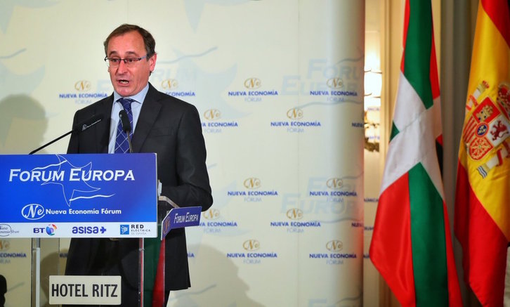 Alfonso Alonso, durante su intervención en Madrid. (@AlfonsoAlonsoPP)