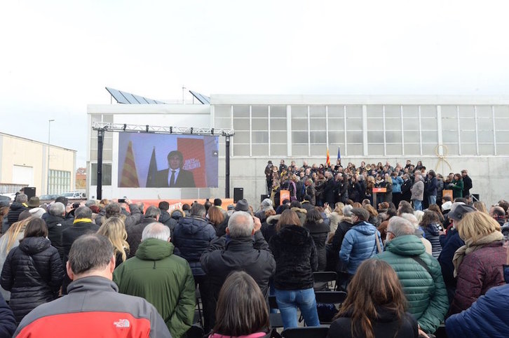 Puigdemont ha intervenido vía videoconferencia. (@JuntsXCat)