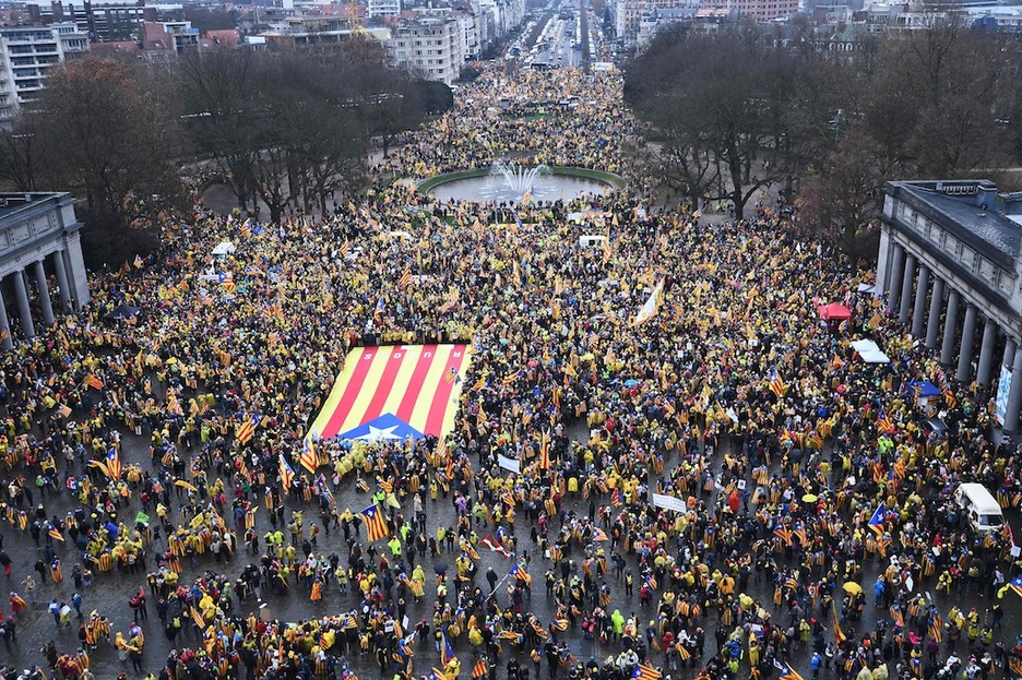 La movilización ha superado las expectativas de la Policía belga. (Emmanuel DUNAND / AFP)