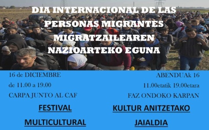 Cartel del Festival Multicultural que celebrará Eguesibar el próximo sábado.