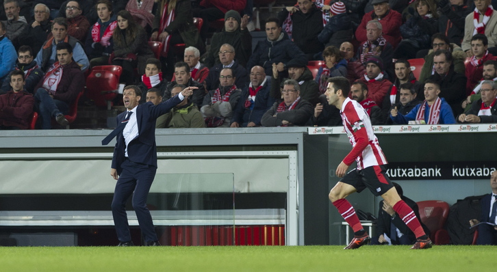 Ziganda y Susaeta en un partido en San Mamés durante esta temporada. (Marisol RAMIREZ / ARGAZKI PRESS)