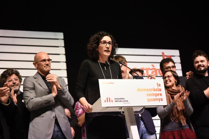 Marta Rovira ha comaprecido en la Estació del Nord. (@esquerra_ERC)