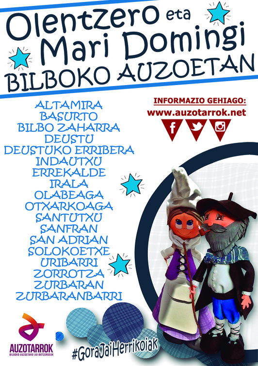 Olentzero eta Mari Domingi Bilboko auzoetan.