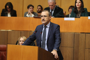 ean-Guy Talamoni a prononcé le discours d'investiture le 2 janvier 2018 devant l'Assemblée corse. © DR
