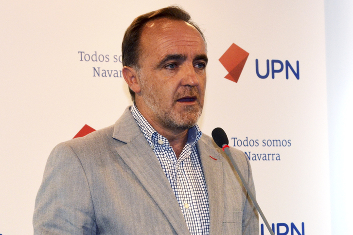 Javier Esparza, en una comparecencia pública de UPN.