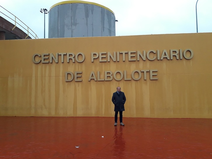 El coordinador del Foro Social, Agus Hernan, el sábado en la prisión de Albolote. (FORO SOCIAL)