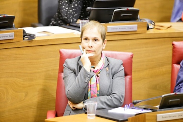 Barkos, en un pleno del Legislativo. (PARLAMENTO DE NAFARROA)