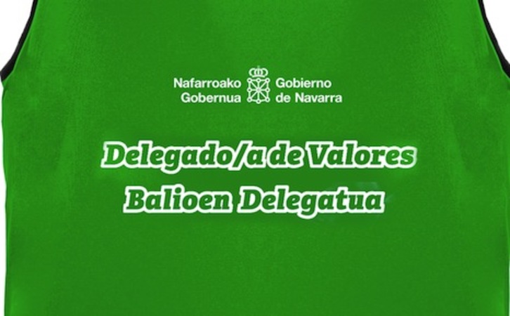 Imagen del peto distintivo del delegado o delegada de valores. (GOBIERNO DE NAFARROA)
