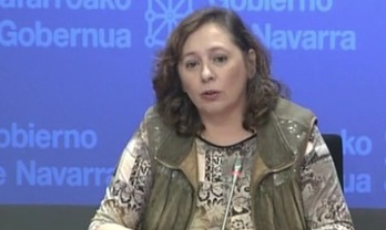 La consejera Elizalde, en la presentación del Plan director del ciclo integral de agua de uso urbano 2019-2030. (GOBIERNO DE NAFARROA)