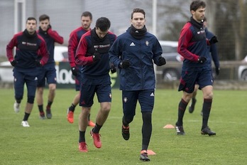 David Rodríguez, entrenando en Taxoare. (OSASUNA)