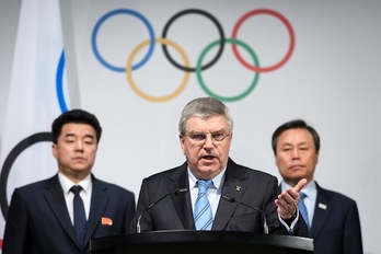 Nazioarteko Olinpiar Batzordeko presidentea, Thomas Bach. (Fabrice COFFRINI/AFP)