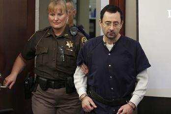 Larry Nassar, durante el juicio. (Jeff KOWALSKY / AFP )