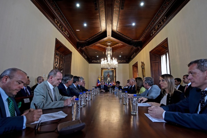 El canciller venezolano, Jorge Arreaza, reunió ayer a los embajadores de la UE. (Juan BARRETO / AFP)