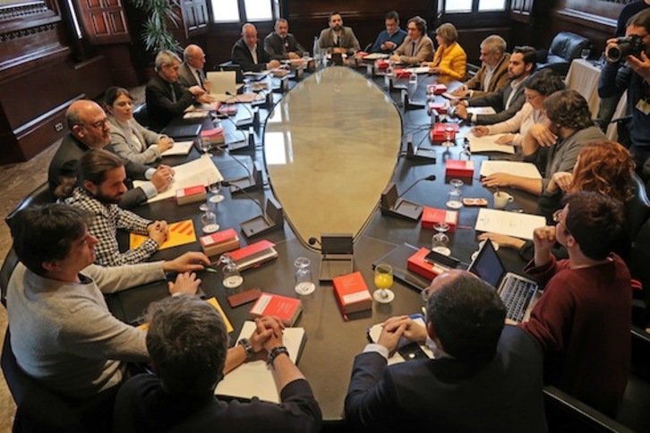 Imagen de la reunión de la Mesa del Parlament, el pasado martes. (Job VERMEULEN/PARLAMENT)