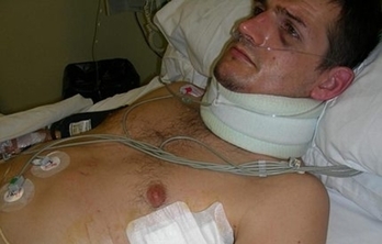 Fotografía realizada a Igor Portu el mismo día en que ingresó en la UCI del Hospital Donostia. (NAIZ.EUS)