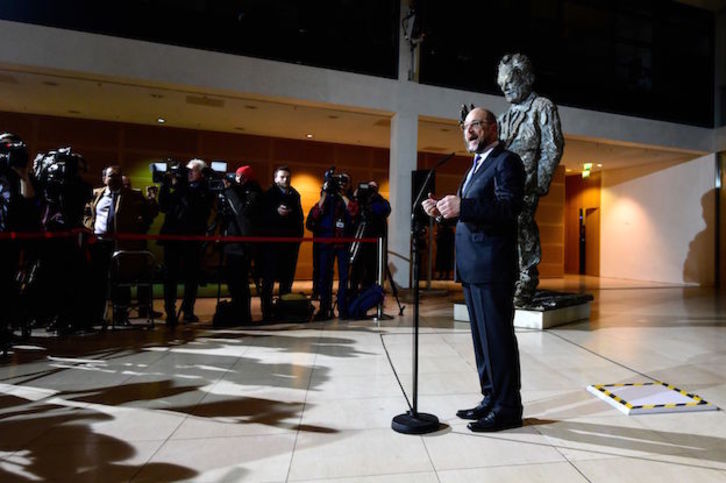 Martin Schulz, en su comparacencia. (Tobias SCHWARZ/ AFP)