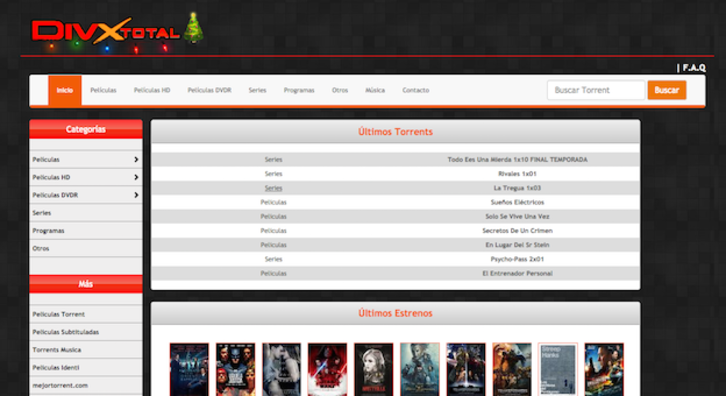 Una de las webs clausuradas por la Guardia Civil.