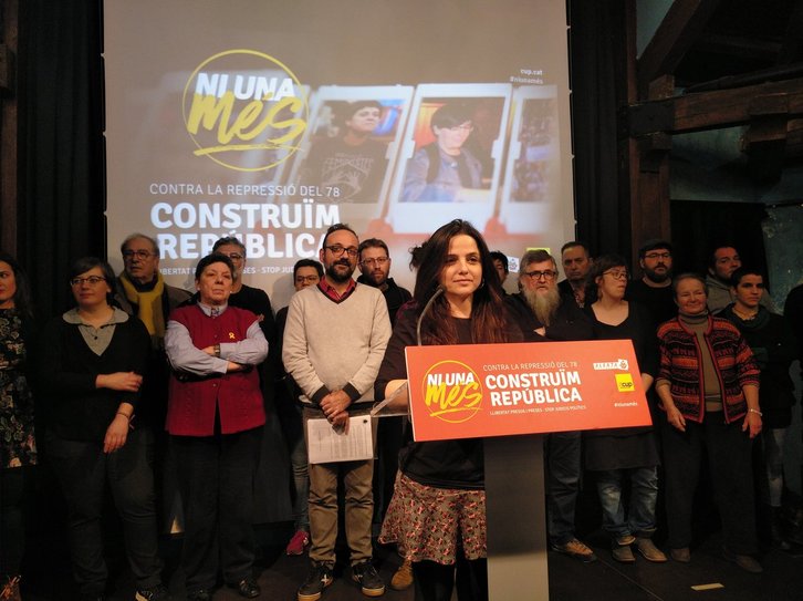 Maria Sirvent, diputada de la CUP, ha comparecido durante el acto. (@cupnacional)