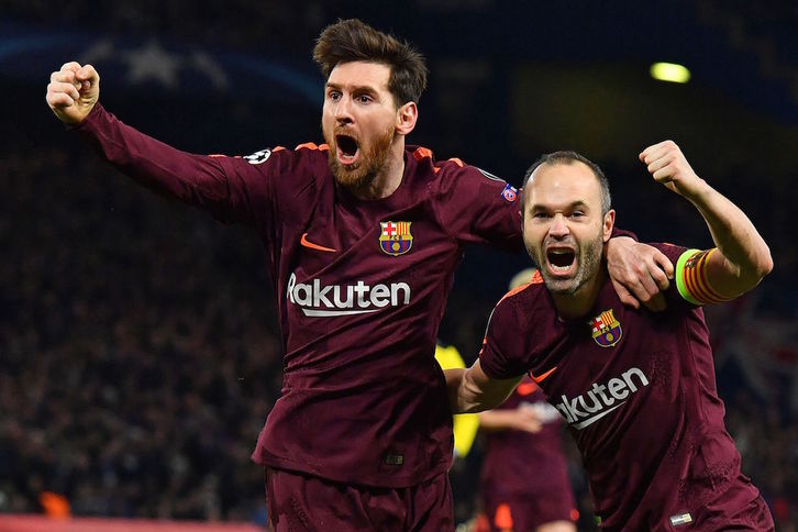 Messi e Iniesta han protagonziado el gol del Barça. (Ben STANSALL / AFP)