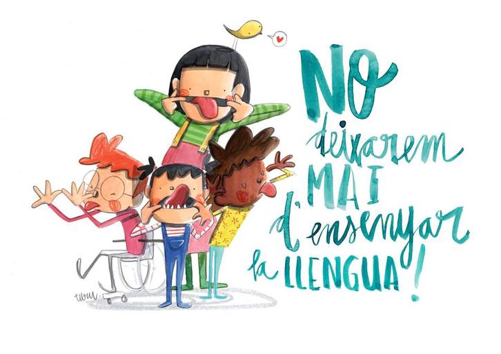 Joan Turu ilustratzaile katalanak murgiltze ereduaren alde egindako komikia.