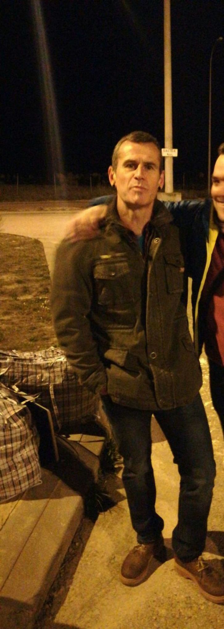 Asier Uribarri, preso político de Portugalete, a su salida de la prisión de Zuera.