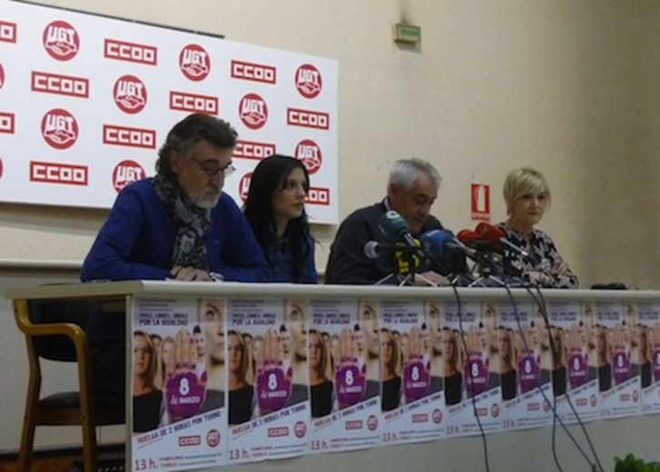 UGT y CCOO llaman a los trabajadores de Nafarroa a movilizarse por la igualdad. (CCOO)