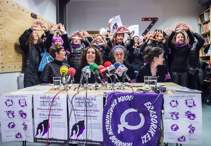 Bizkaiko mugimendu feministak lan, ikasketa, zaintza eta kontsumo greba deitu ditu martxoaren 8rako. (Marisol RAMIREZ/ARGAZKI PRESS)