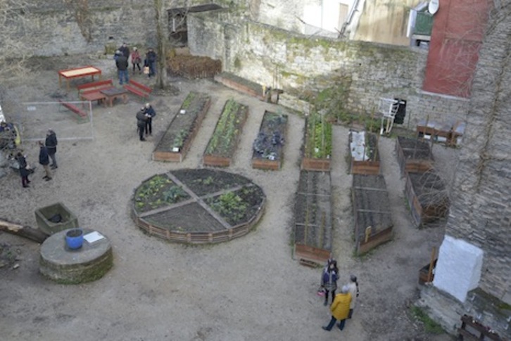 Vista del huerto urbano del Rincón de las Pellejerías. (AYUNTAMIENTO DE IRUÑEA)