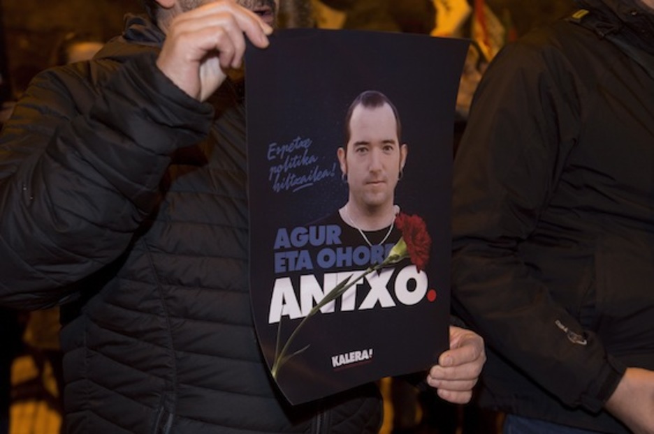 El recuerdo a ‘Antxo’ ha estado presente con movilizaciones en numerosos puntos de Euskal Herria. (Iñigo URIZ/ARGAZKI PRESS)