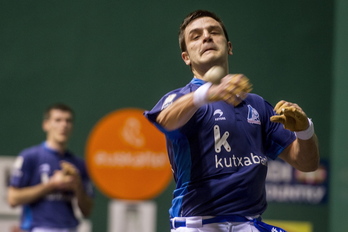 Danel Elezkano, partidaren une batean. (Jaizki FONTANEDA/ARGAZKI PRESS)