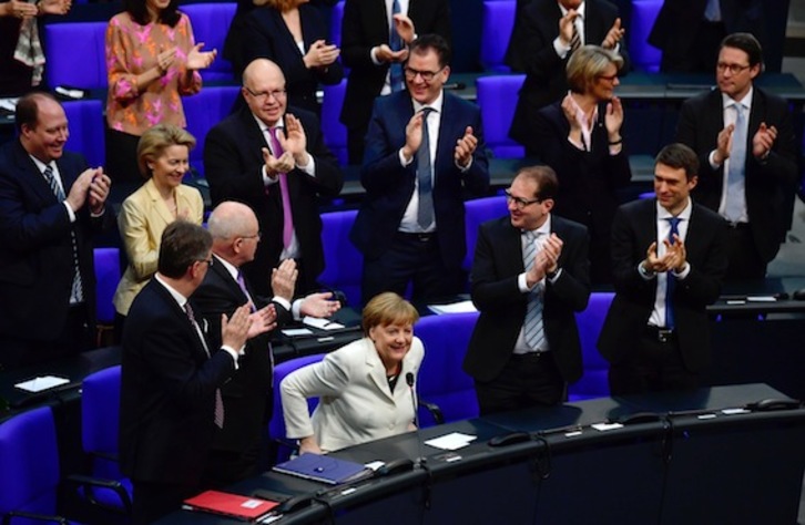 Merkel ha recibido el apoyo del Bundestag para su cuarto mandato. (John MACDOUGALL/AFP)