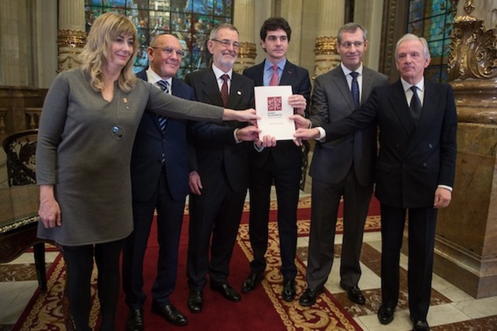 Acto inaugural del centenario de Eusko Ikaskuntza, en el Palacio de la Diputación de Bizkaia. (Monika DEL VALLE/ARGAZKI PRESS)