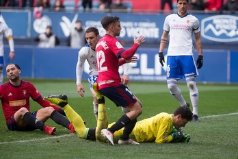 Osasuna no ha podido con el Zaragoza pese a su buen juego. (Iñigo URIZ/ARGAZKI PRESS)