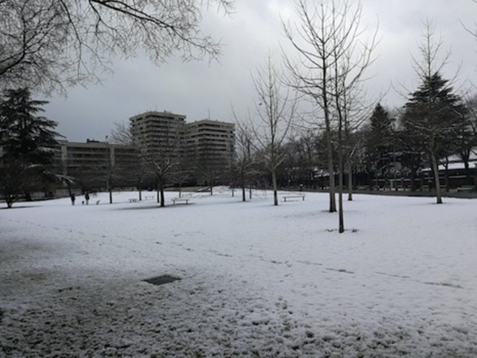 Un manto blanco cubre el parque de Antoniutti. (Martxelo DIAZ)