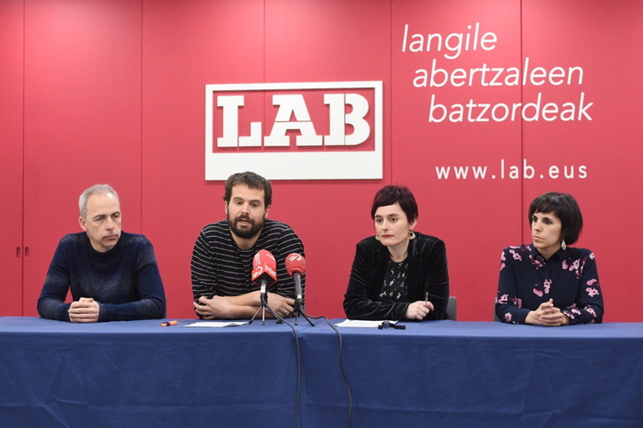 LAB ha presentado su declaración de cara al Aberri Eguna. (Gorka RUBIO / ARGAZKI PRESS)