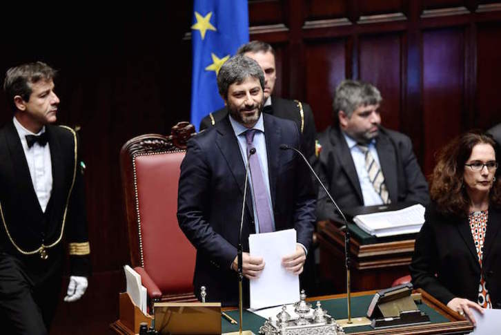 Roberto Fico, del M5S, es el nuevo presidente de la Cámara de Diputados. (Tiziana FABI/AFP)