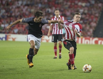 Muniain se lesionó el pasado mes de setiembre en el partido el Zorya Luhansk en San Mamés. (Monika DEL VALLE/FOKU)