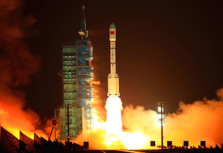 El Tiangong-1 fue puesto en órbita desde el centro de lanzamiento de Jiuquan el 29 de setiembre de 2011. (AFP)