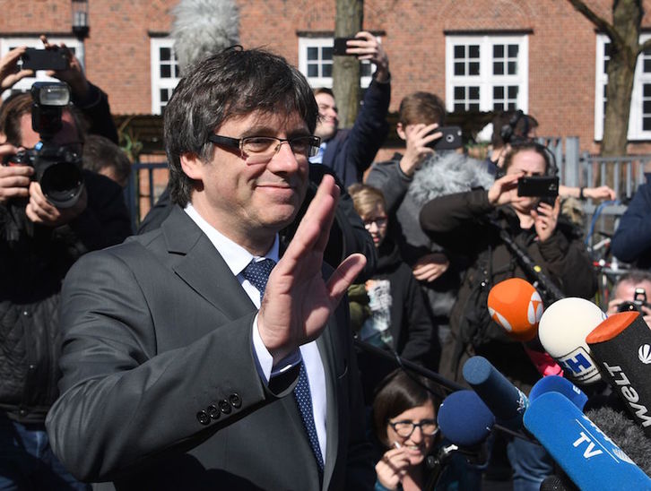 Carles Puigdemont ha salido hoy de prisión. (Carsten REHDER/AFP)