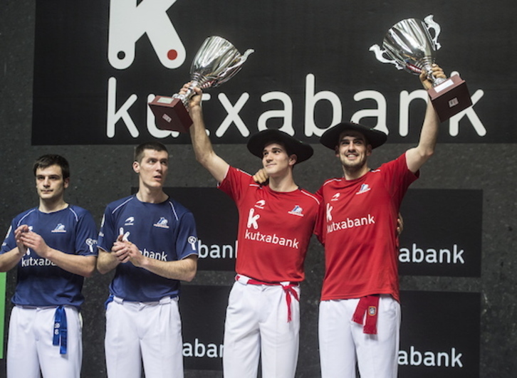 Ezkurdia-Zabaleta, 2018ko Binakako Txapelketako txapeldunak. (Marisol RAMIREZ/FOKU)
