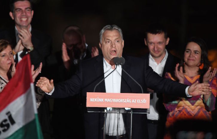 Orban ha conseguido una arrolladora victoria para su tercer mandato consecutivo. (Attila KISBENEDEK/AFP)