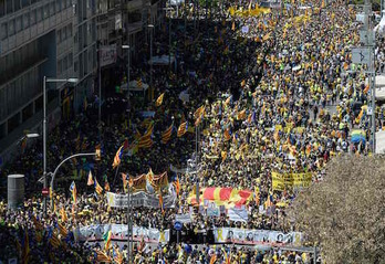 La Guardia Urbana ha contabilizado 315.000 personas en la manifestación. (Josep LAGO/AFP)